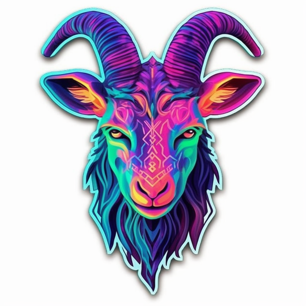 Capricorn goat symbol Vinyl Decal Sticker for Car, Laptop, Tumbler and more # 0010701
