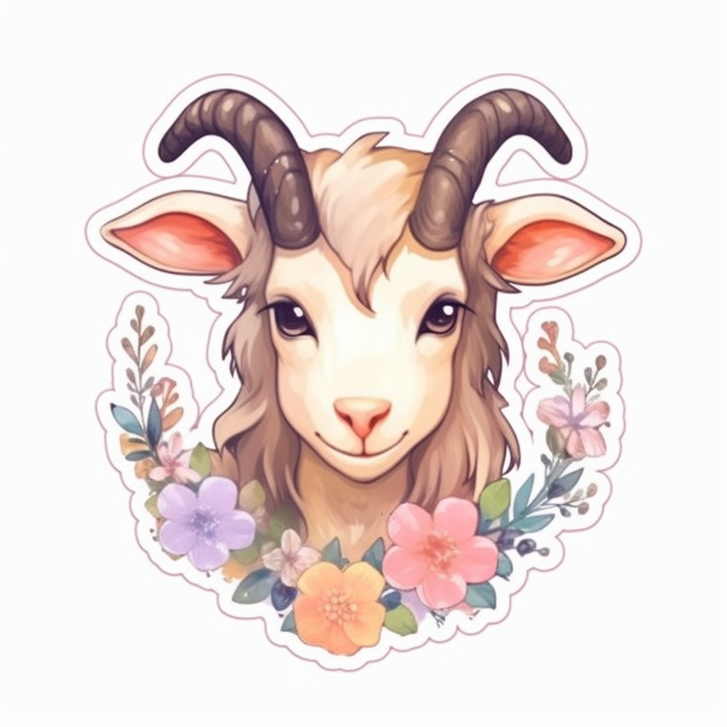 Capricorn goat symbol Vinyl Decal Sticker for Car, Laptop, Tumbler and more # 0010662