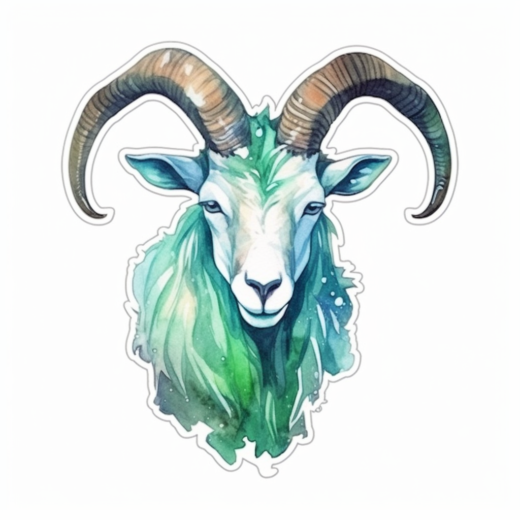 Capricorn goat symbol Vinyl Decal Sticker for Car, Laptop, Tumbler and more # 0010723