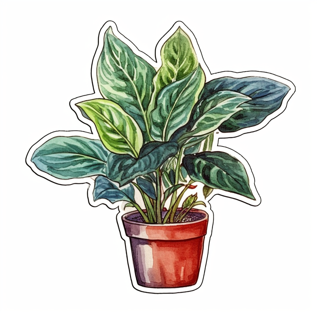 Chinese Evergreen Plant Vinyl Decal Sticker for Car, Laptop, Tumbler and more # 0010644