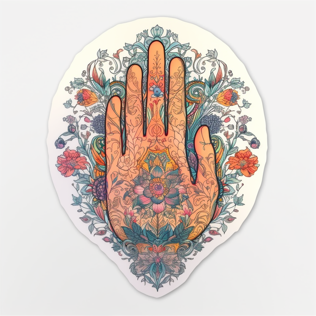Hand of Fatima Hand of Fatima Hamsa Vinyl Decal Sticker for Car, Laptop, Tumbler and more # 008628