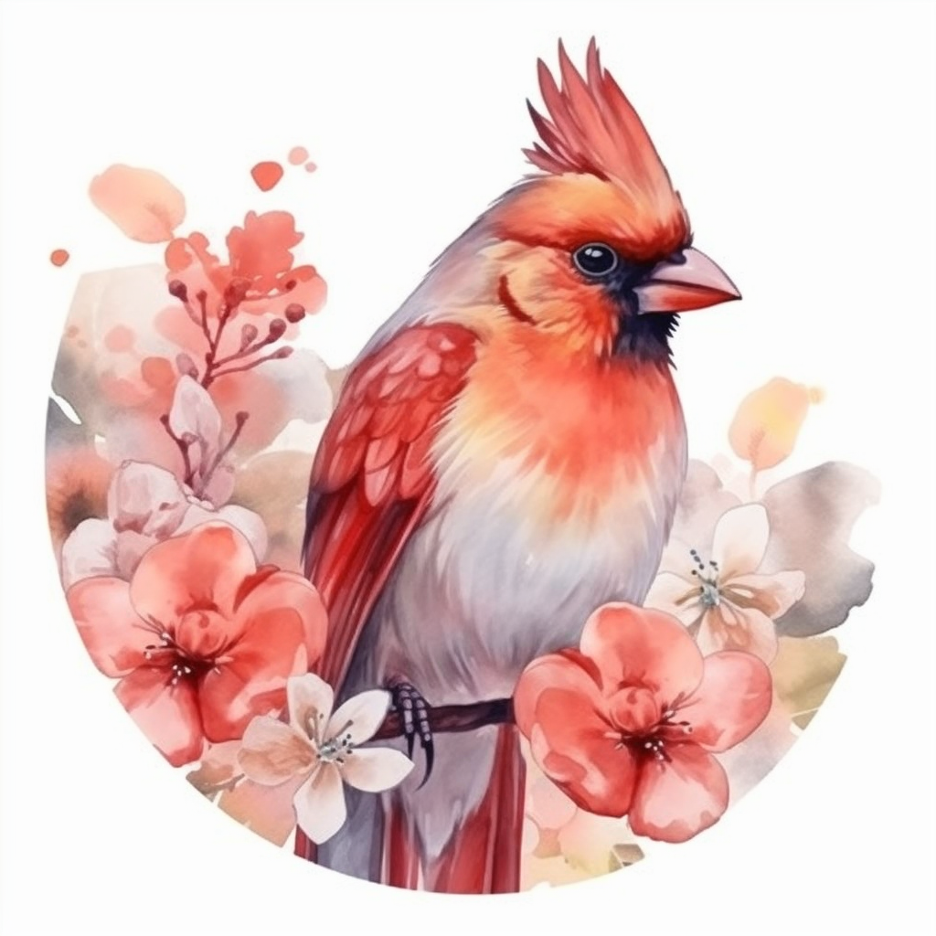 West Virginia Northern Cardinal bird Rhododendron flower Vinyl Decal Sticker for Car, Laptop, Tumbler and more # 009982