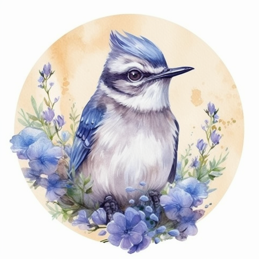 Texas Northern Mockingbird bird Bluebonnet flower  Vinyl Decal Sticker for Car, Laptop, Tumbler and more # 009161