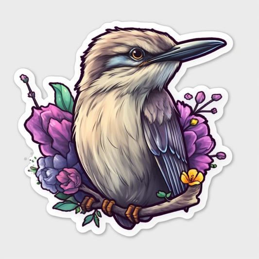 Texas Northern Mockingbird bird Bluebonnet flower  Vinyl Decal Sticker for Car, Laptop, Tumbler and more # 009165