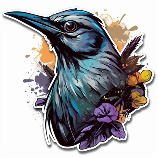 Texas Northern Mockingbird bird Bluebonnet flower  Vinyl Decal Sticker for Car, Laptop, Tumbler and more # 009140