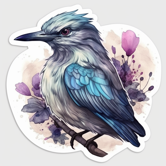 Texas Northern Mockingbird bird Bluebonnet flower  Vinyl Decal Sticker for Car, Laptop, Tumbler and more # 009162