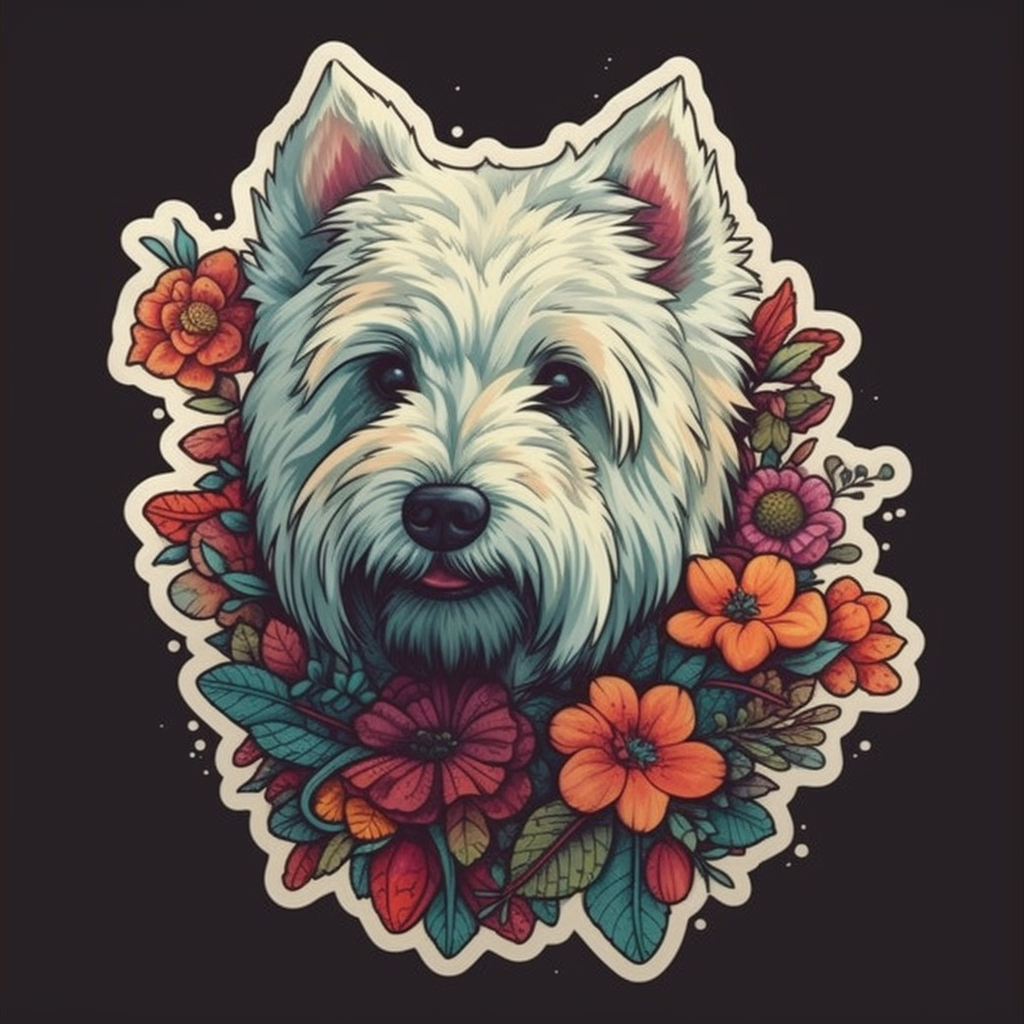 West Highland White Terrier Dog Vinyl Decal Sticker for Car, Laptop, Tumbler and more # 009927