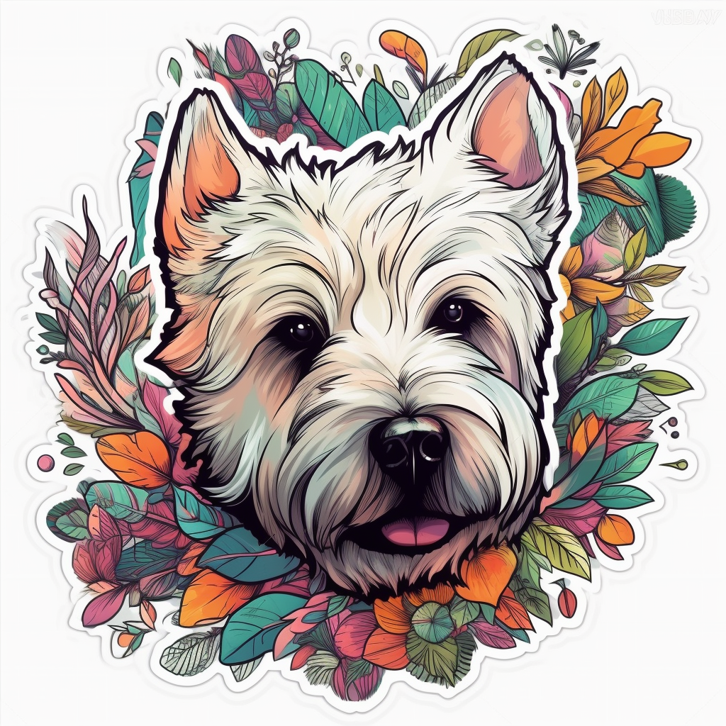 West Highland White Terrier West Highland Dog Vinyl Decal Sticker for Car, Laptop, Tumbler and more # 009897