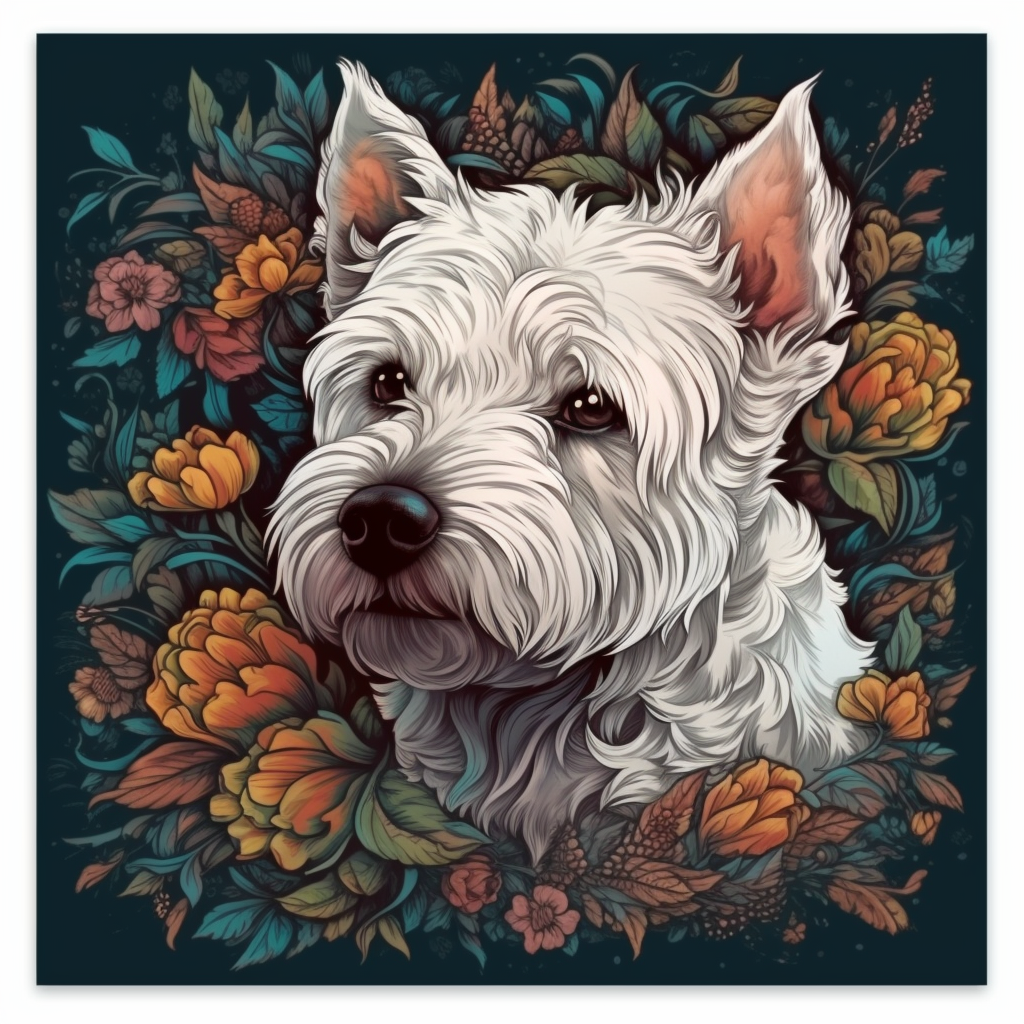 West Highland White Terrier Dog Vinyl Decal Sticker for Car, Laptop, Tumbler and more # 009950