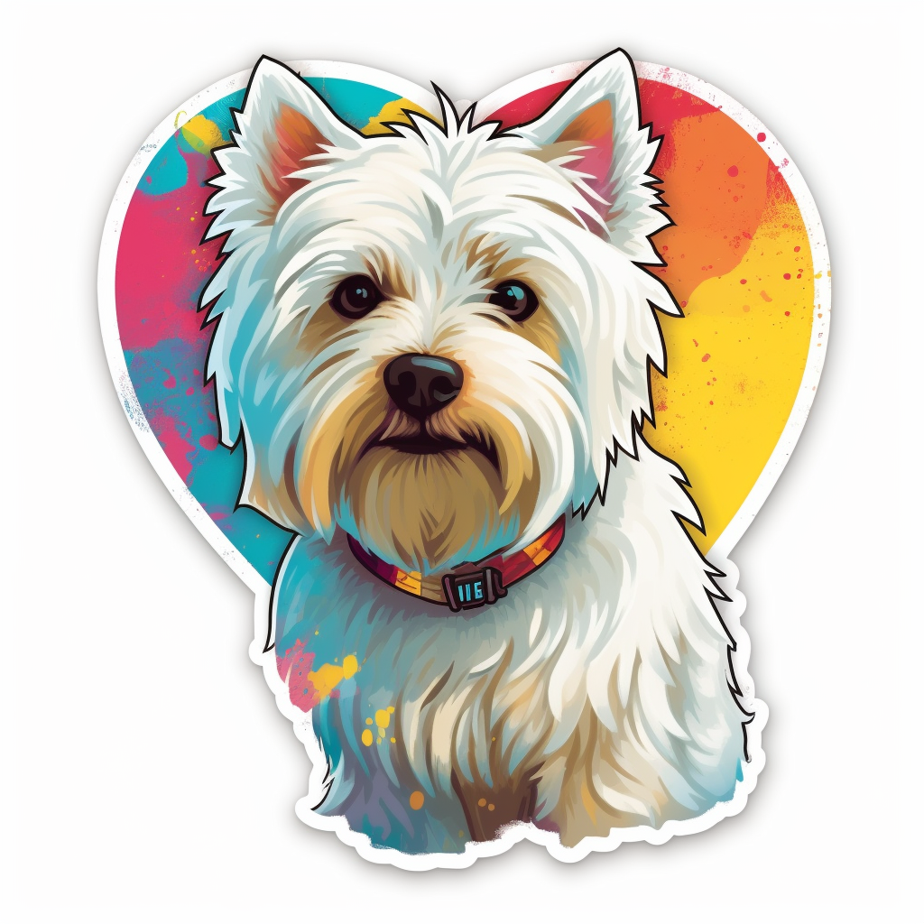 West Highland White Terrier Dog Vinyl Decal Sticker for Car, Laptop, Tumbler and more # 009968