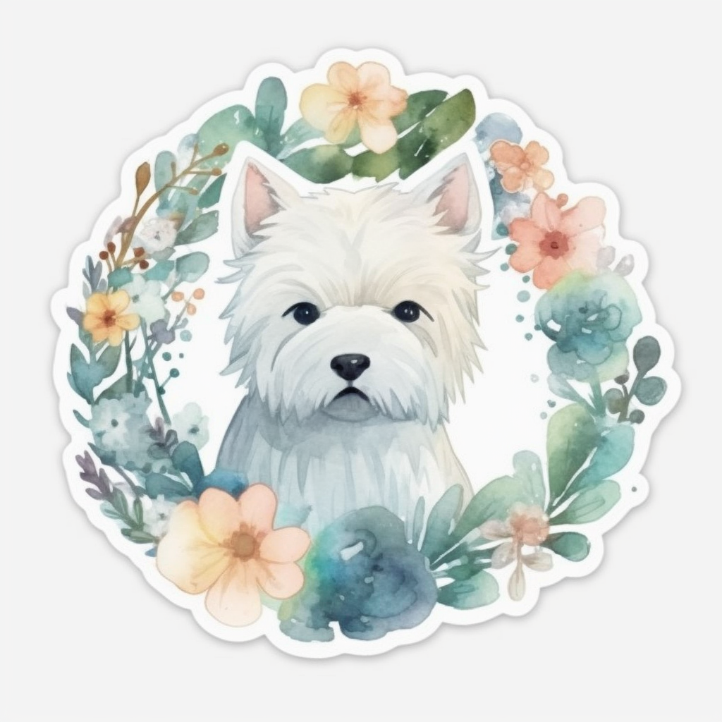 West Highland White Terrier West Highland Dog Vinyl Decal Sticker for Car, Laptop, Tumbler and more # 0010006