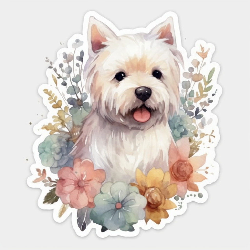 West Highland White Terrier West Highland Dog Vinyl Decal Sticker for Car, Laptop, Tumbler and more # 0010038