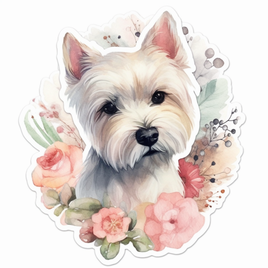 West Highland White Terrier Dog Vinyl Decal Sticker for Car, Laptop, Tumbler and more # 009947