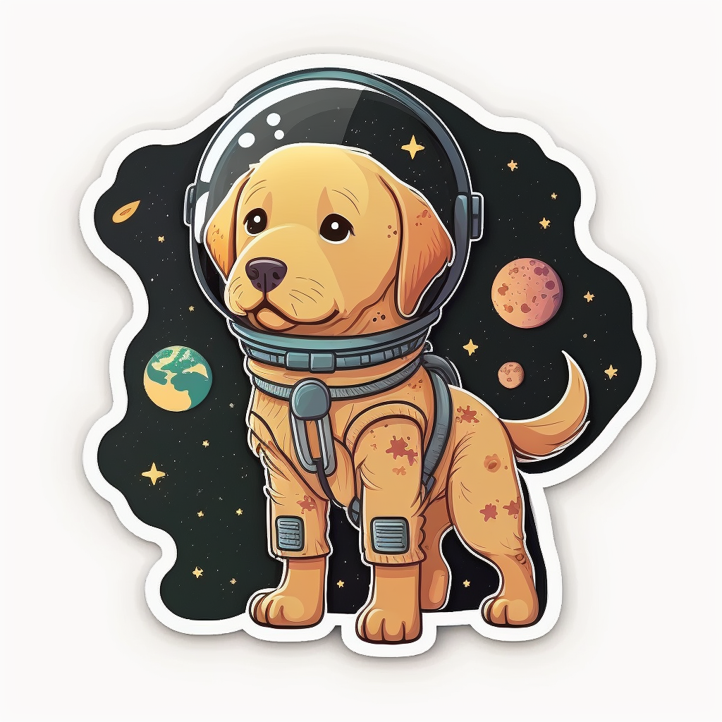 Golden Retriever Space Vinyl Decal Sticker for Car, Laptop, Tumbler and more # 002797