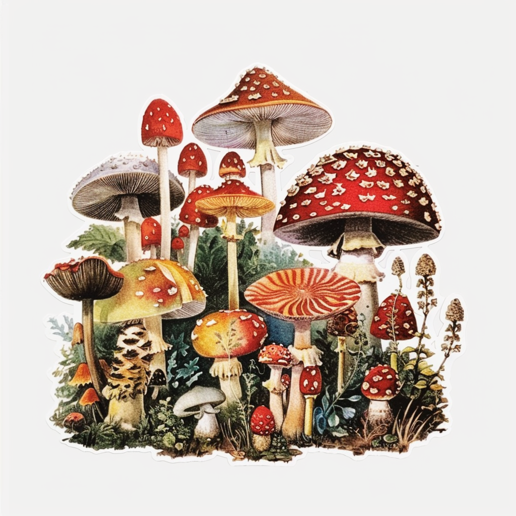 Mushrooms Vinyl Decal Sticker for Car, Laptop, Tumbler and more # F06947