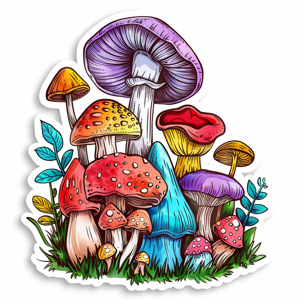 Mushrooms Vinyl Decal Sticker for Car, Laptop, Tumbler and more # F06901