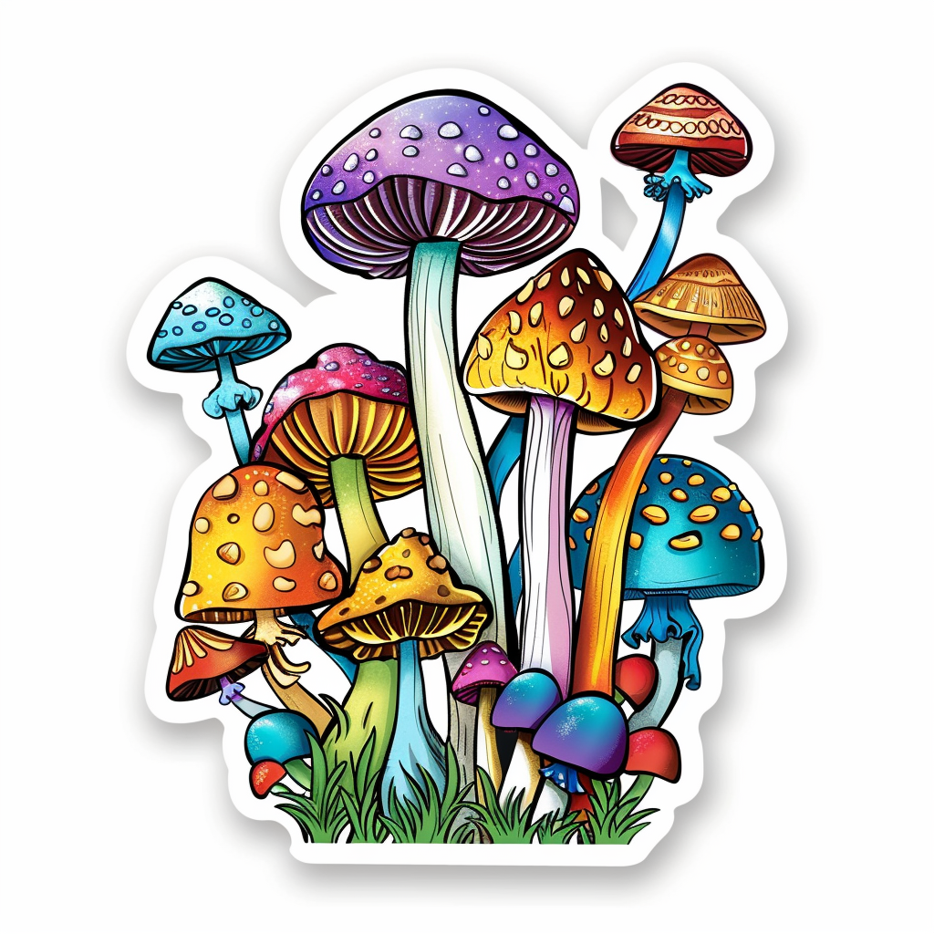 Mushrooms Vinyl Decal Sticker for Car, Laptop, Tumbler and more # F06958