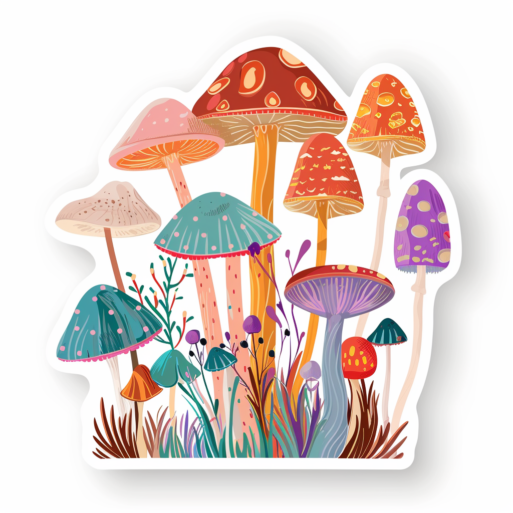 Mushrooms Vinyl Decal Sticker for Car, Laptop, Tumbler and more # F06811