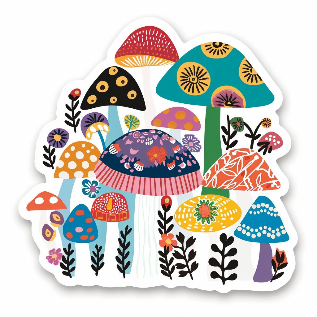 Mushrooms Vinyl Decal Sticker for Car, Laptop, Tumbler and more # F06787