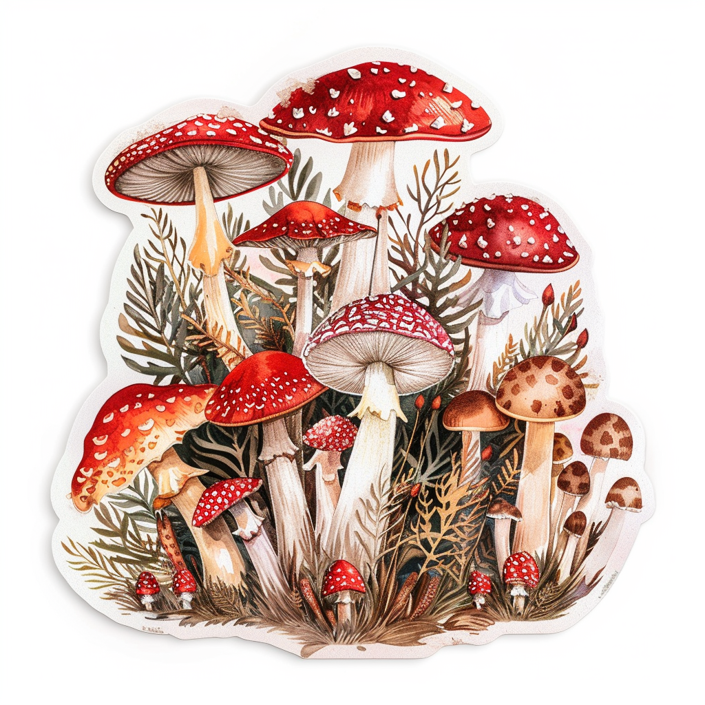 Mushrooms Vinyl Decal Sticker for Car, Laptop, Tumbler and more # F06791