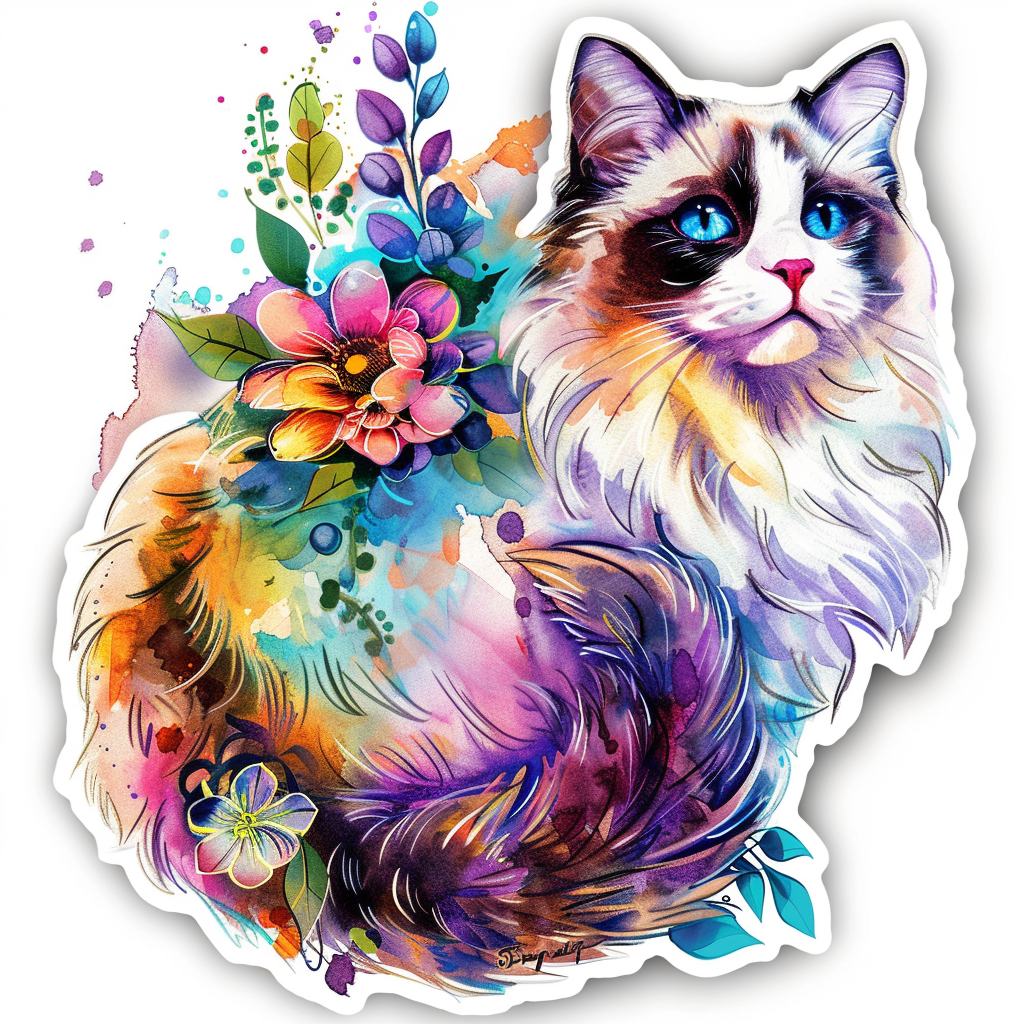 Ragdoll Cat Vinyl Decal Sticker for Car, Laptop, Tumbler and more # F06766