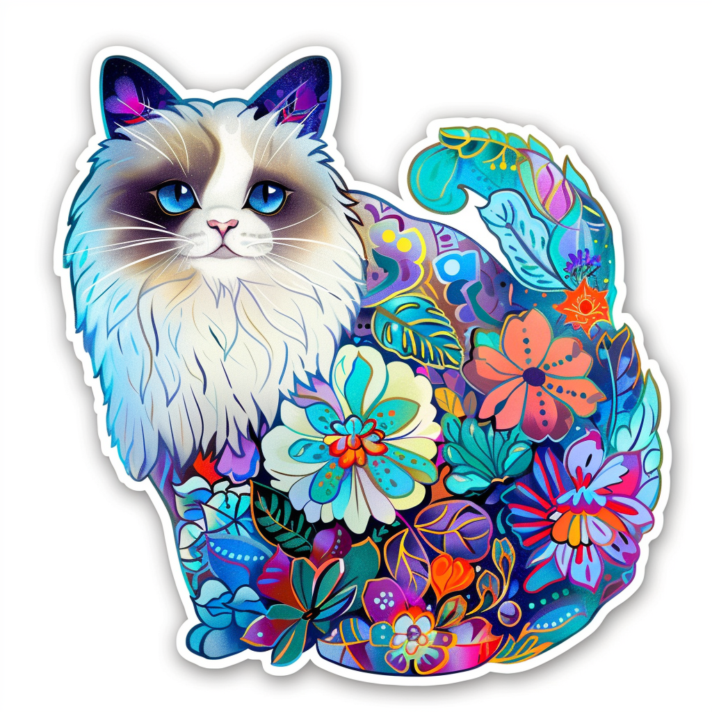 Ragdoll Cat Vinyl Decal Sticker for Car, Laptop, Tumbler and more # F06760