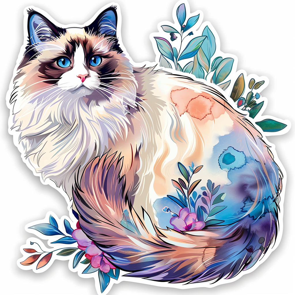 Ragdoll Cat Vinyl Decal Sticker for Car, Laptop, Tumbler and more # F06775