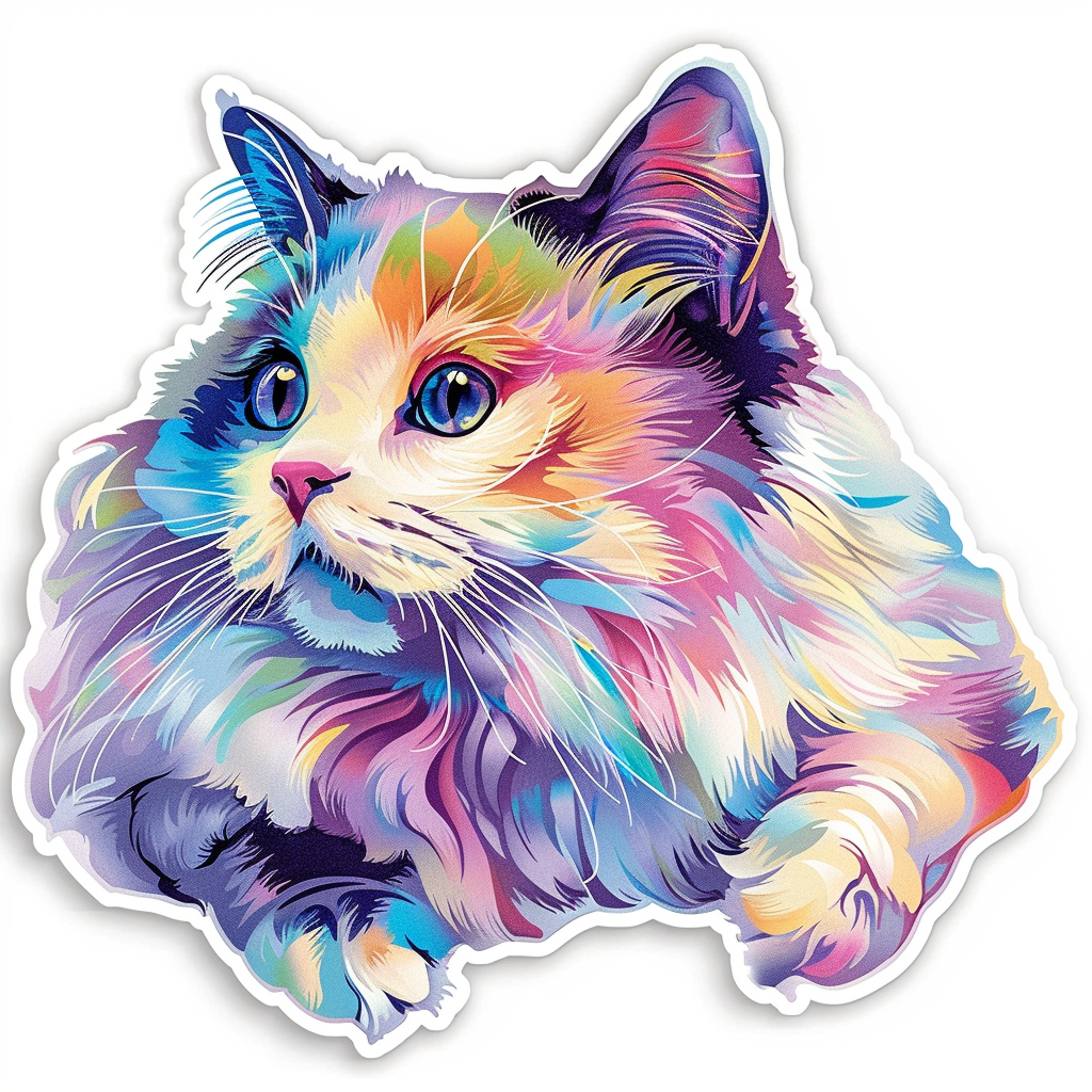 Ragdoll Cat Vinyl Decal Sticker for Car, Laptop, Tumbler and more # F06774