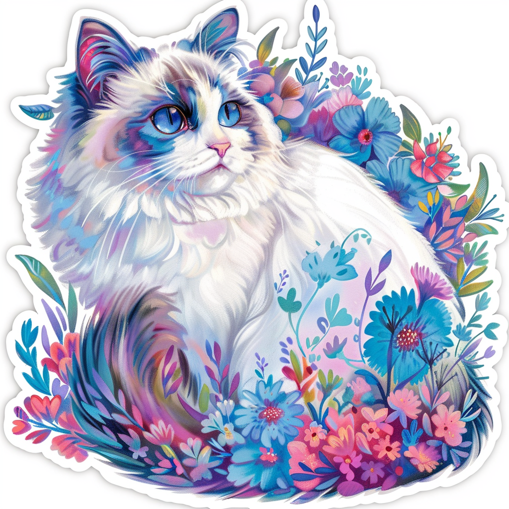 Ragdoll Cat Vinyl Decal Sticker for Car, Laptop, Tumbler and more # F06771