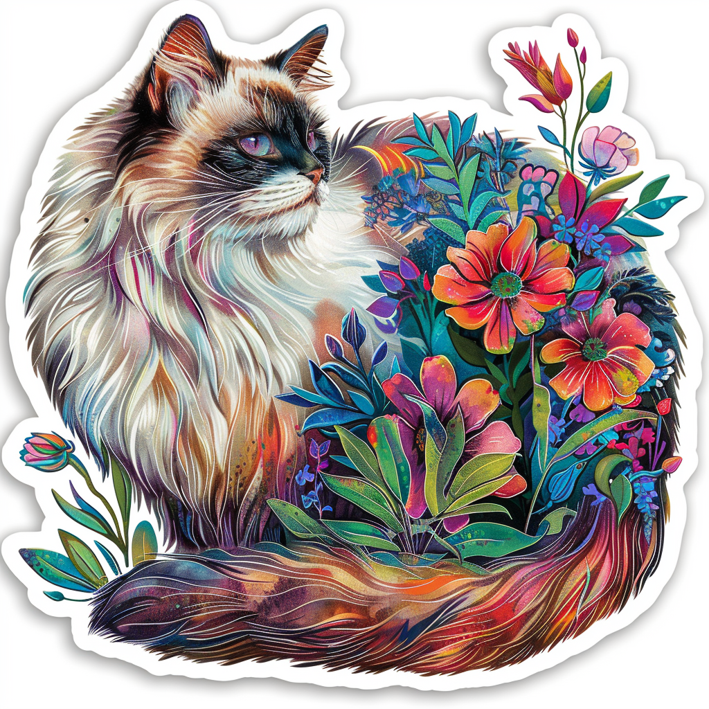 Ragdoll Cat Vinyl Decal Sticker for Car, Laptop, Tumbler and more # F06758