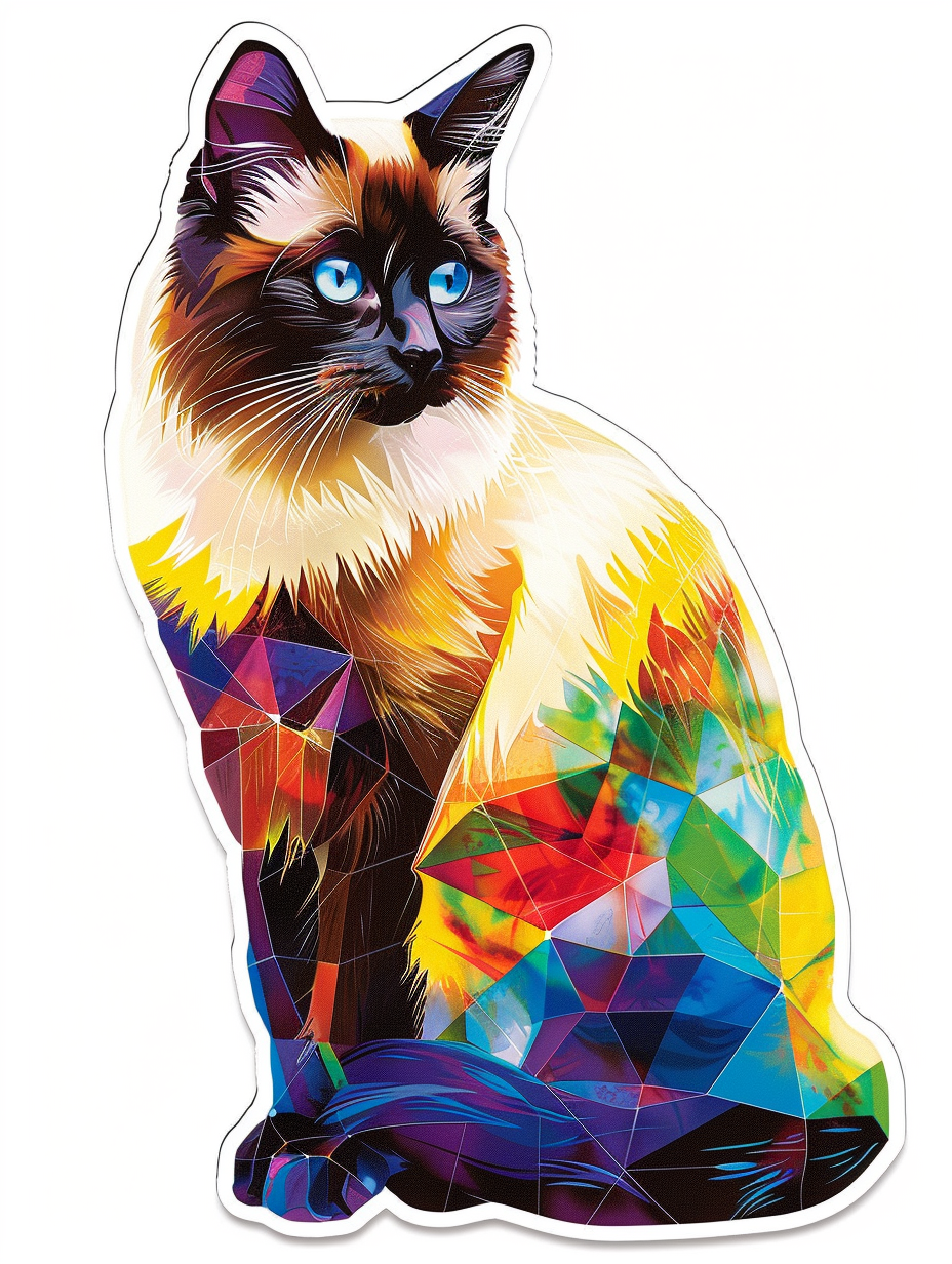 Birman cat Vinyl Decal Sticker for Car, Laptop, Tumbler and more # F07106
