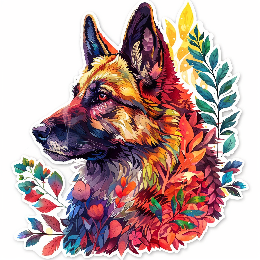 German Shepherd Dog Vinyl Decal Sticker for Car, Laptop, Tumbler and more # F07029