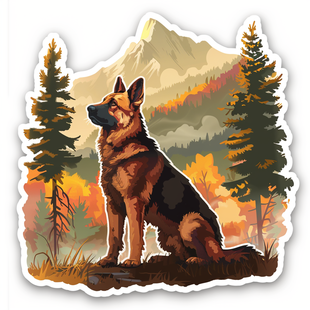 German Shepherd Dog Vinyl Decal Sticker for Car, Laptop, Tumbler and more # F07028