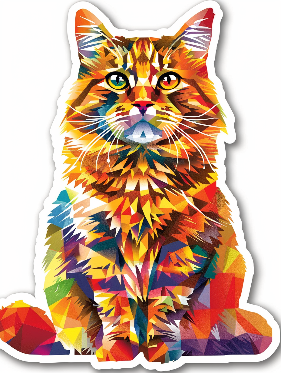 Maine Coon cat Vinyl Decal Sticker for Car, Laptop, Tumbler and more # F07093