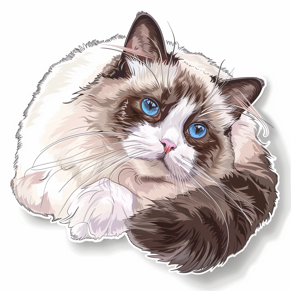 Ragdoll Cat Vinyl Decal Sticker for Car, Laptop, Tumbler and more # F06678