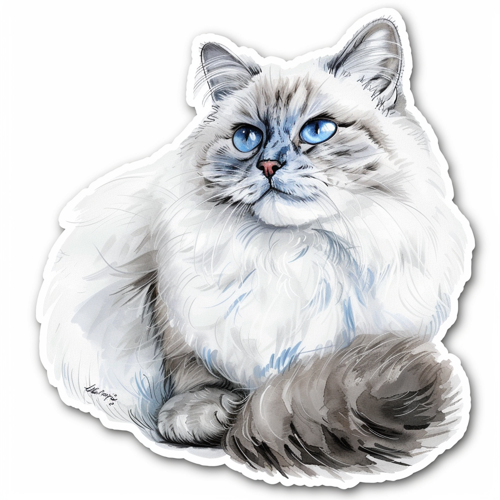 Ragdoll Cat Vinyl Decal Sticker for Car, Laptop, Tumbler and more # F06783