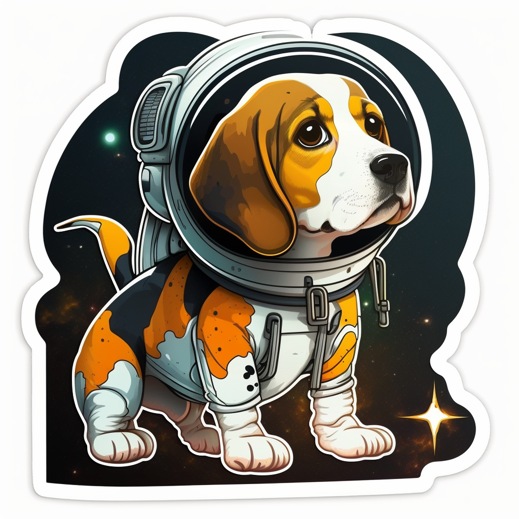 Beagle Dog Space Vinyl Decal Sticker for Car, Laptop, Tumbler and more # 1573
