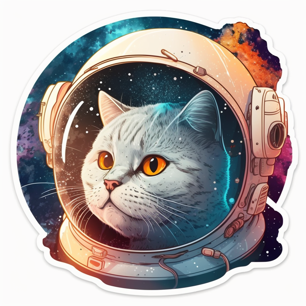 British Shorthair Cat Space Vinyl Decal Sticker for Car, Laptop, Tumbler and more # 002822
