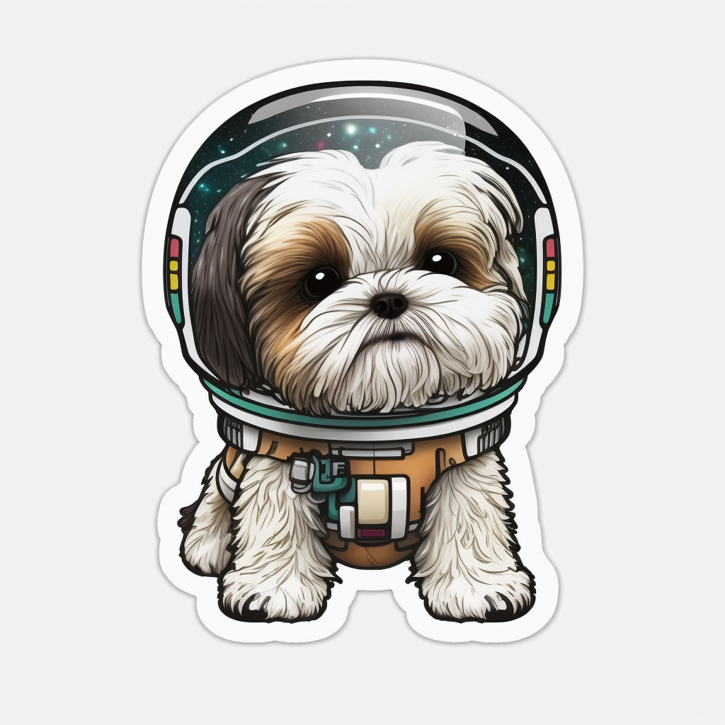 Shih Tzu dog Space Vinyl Decal Sticker for Car, Laptop, Tumbler and more # 002831