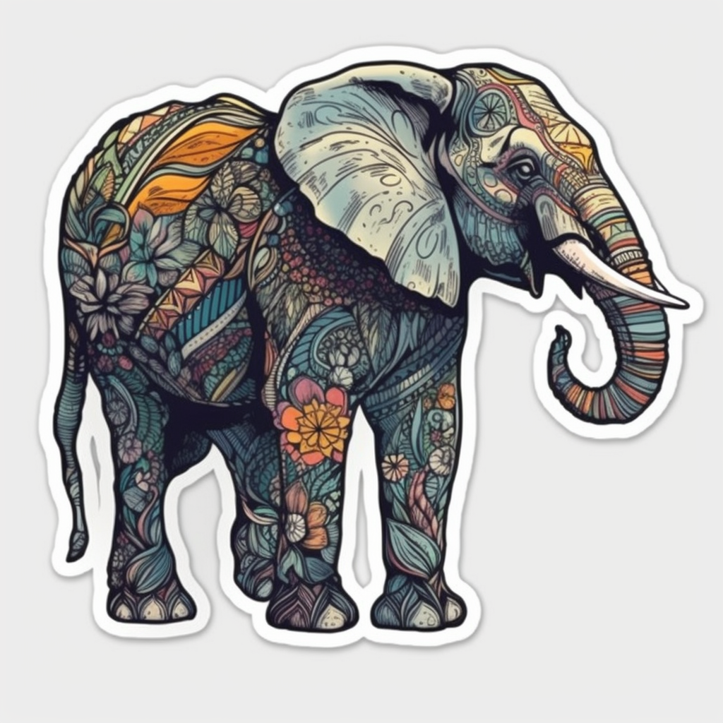 Elephant Vinyl Decal Sticker for Car, Laptop, Tumbler and more # 002369