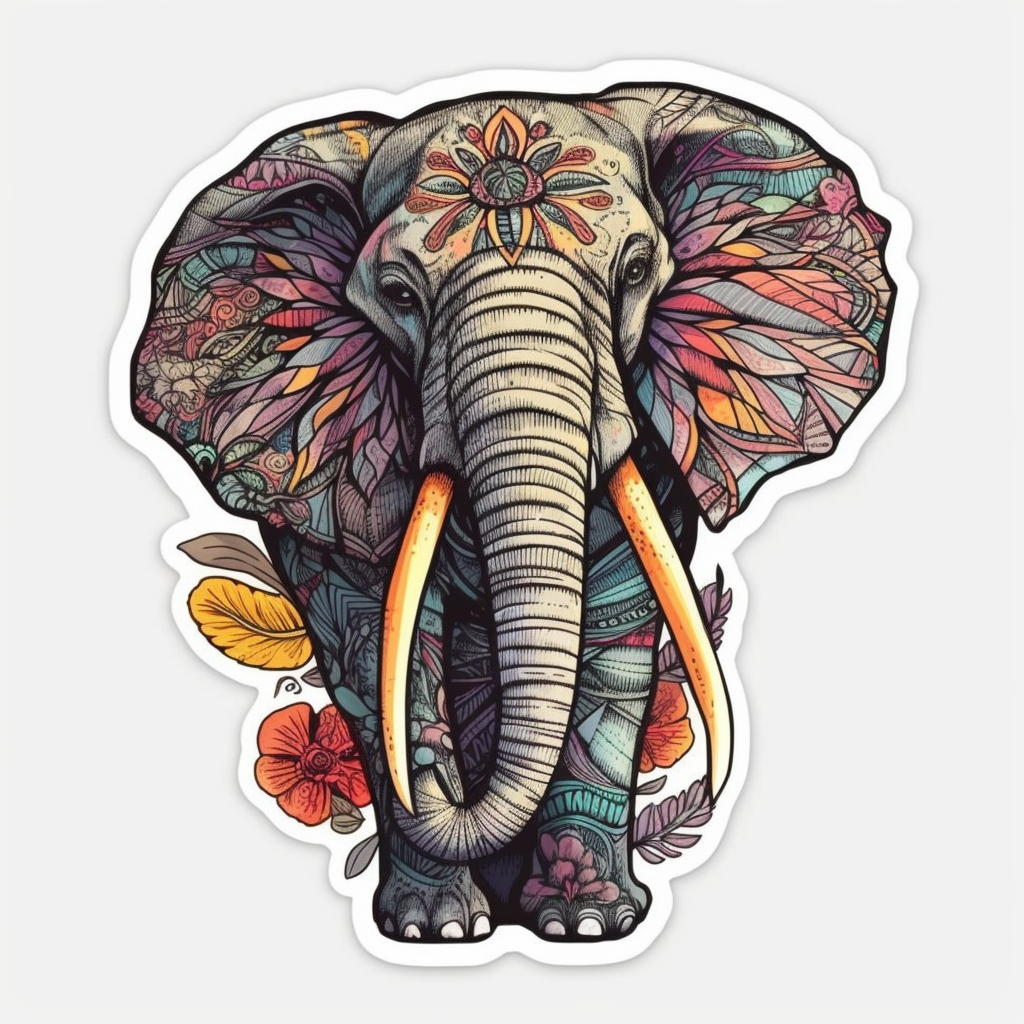Elephant Vinyl Decal Sticker for Car, Laptop, Tumbler and more # 002501