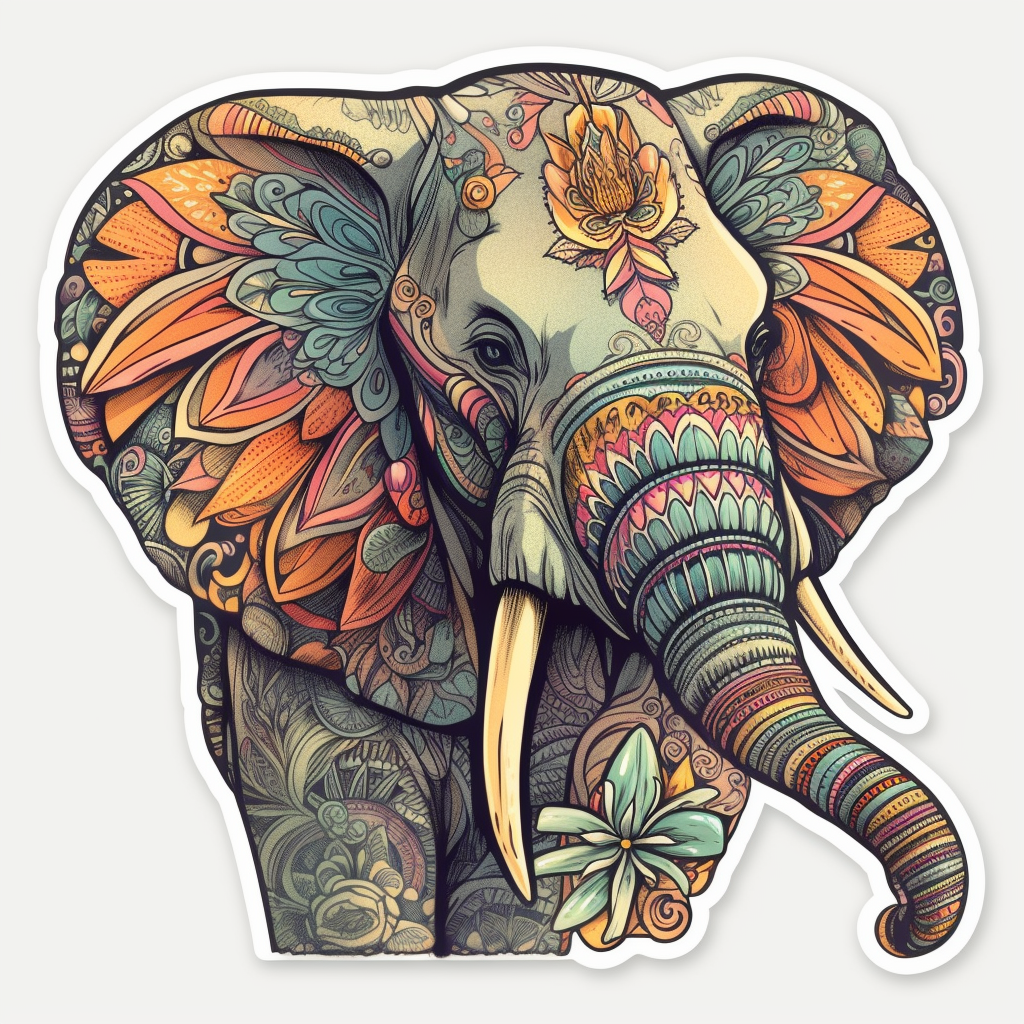 Elephant Vinyl Decal Sticker for Car, Laptop, Tumbler and more # 002291