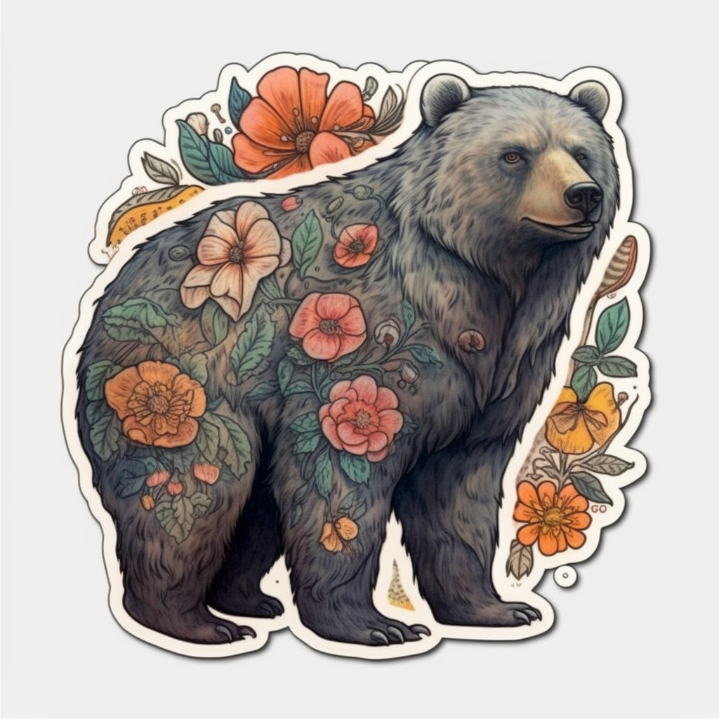 Bear Vinyl Decal Sticker for Car, Laptop, Tumbler and more # 00479