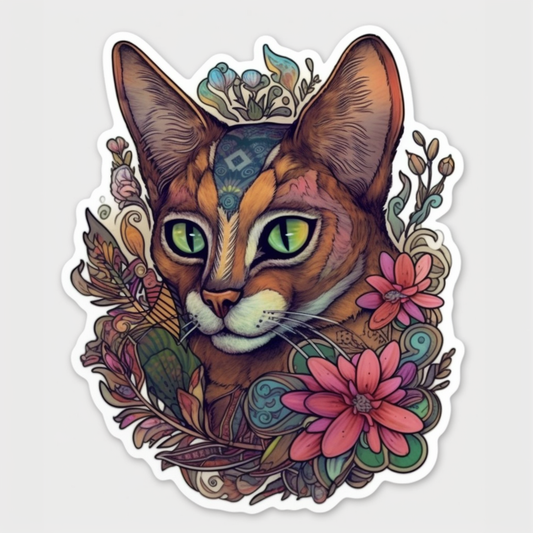 Abyssinian Cat Vinyl Decal Sticker for Car, Laptop, Tumbler and more # 1965