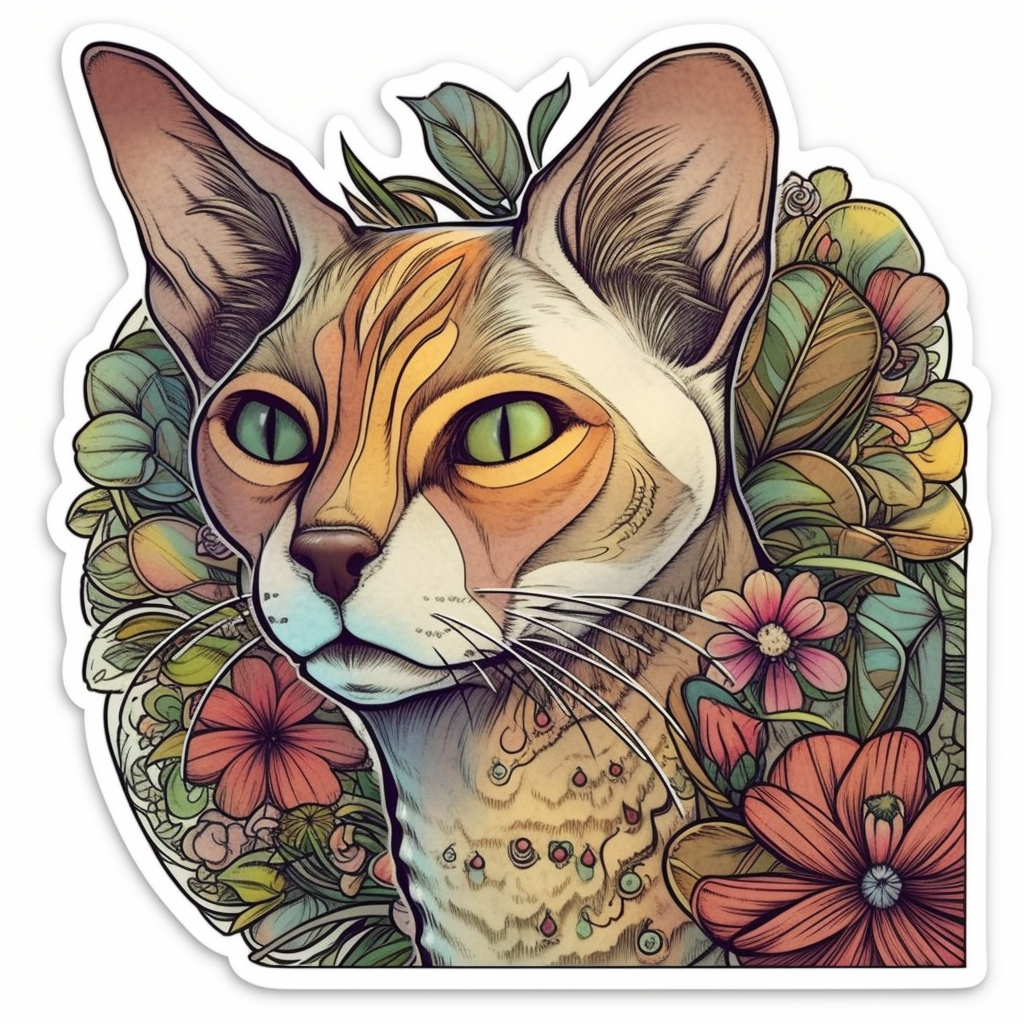 Abyssinian Cat Vinyl Decal Sticker for Car, Laptop, Tumbler and more # 002428