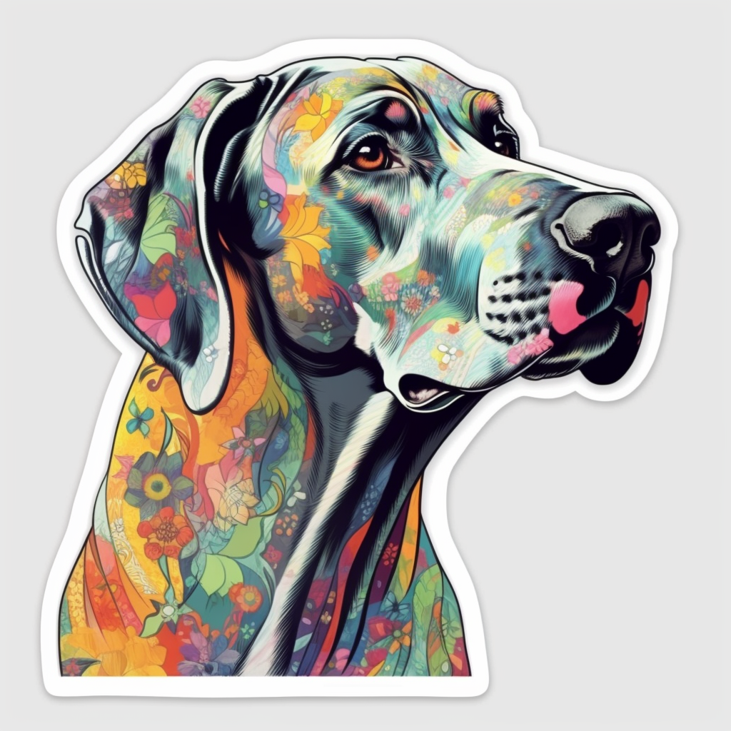 Great Dane Dog Vinyl Decal Sticker for Car, Laptop, Tumbler and more # 002040