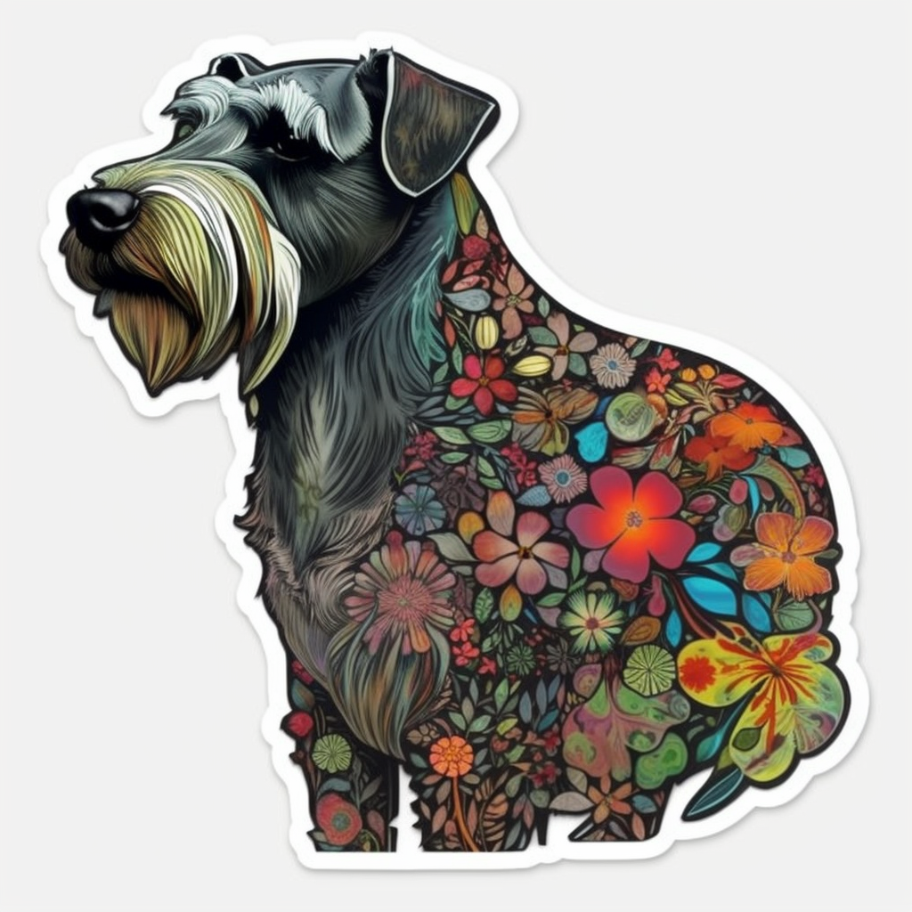 Miniature Schnauzer Dog Vinyl Decal Sticker for Car, Laptop, Tumbler and more # 00289