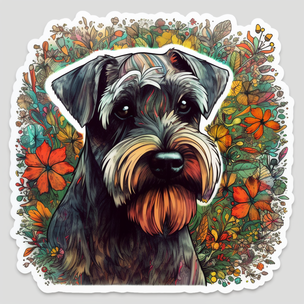 Schnauzer Dog Vinyl Decal Sticker for Car, Laptop, Tumbler and more # 002091