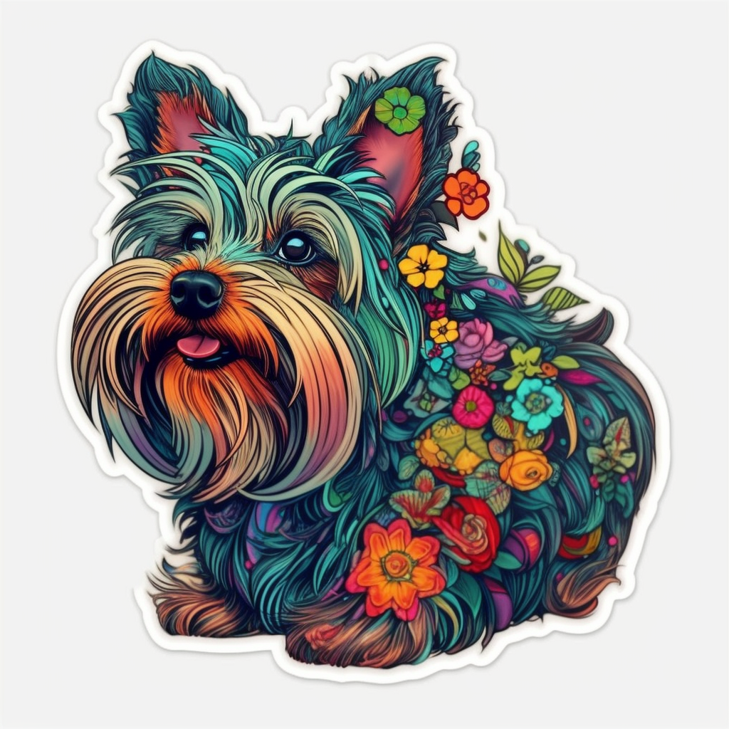 Yorkshire Dog Vinyl Decal Sticker for Car, Laptop, Tumbler and more # 2131