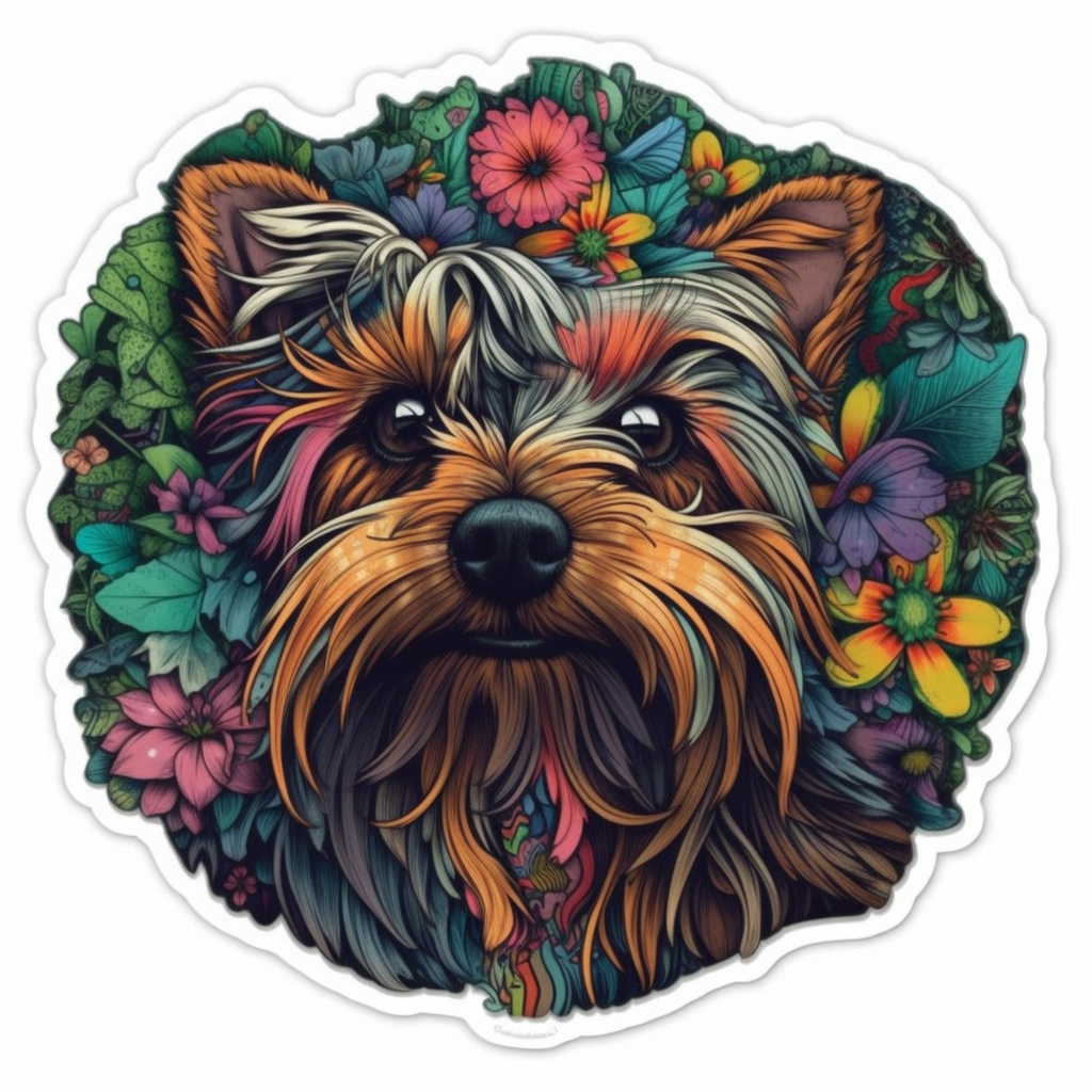 Yorkshire Dog Vinyl Decal Sticker for Car, Laptop, Tumbler and more # 2130